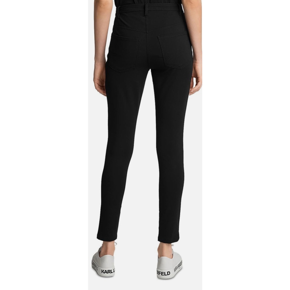 Karl Lagerfeld Paris Women's High Waisted Button Fly Black Ankle Pants 8 - Picture 5 of 11